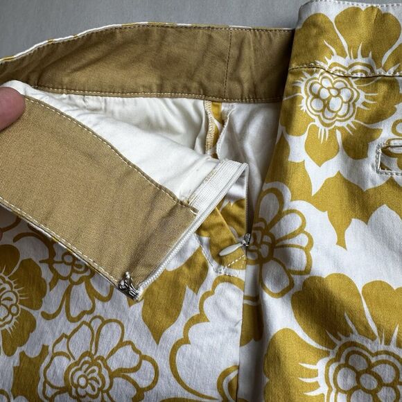 Boden Yellow Floral High Waist Pencil Skirt 4 | Cotton Blend Mod Retro Pockets - Picture 8 of 12